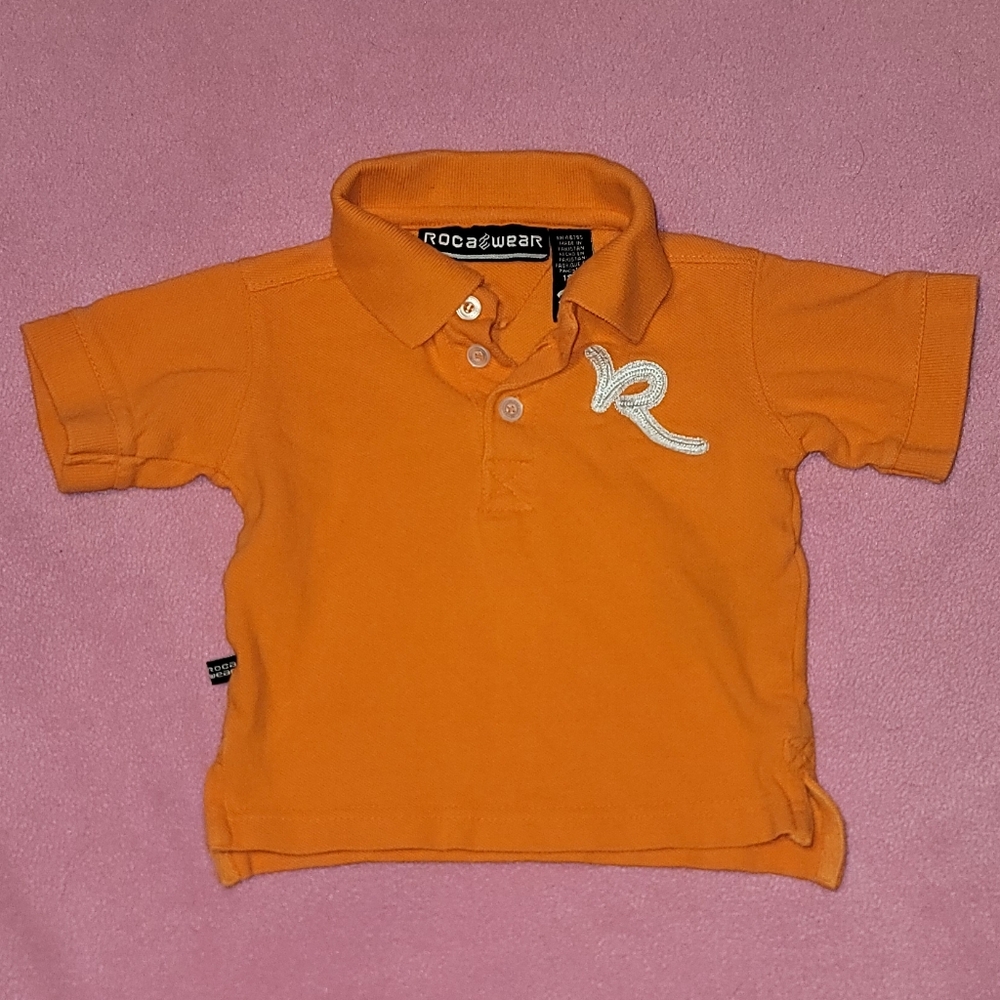 Rocawear 18 Month Baby Boy Orange Polo Shirt (GUC)